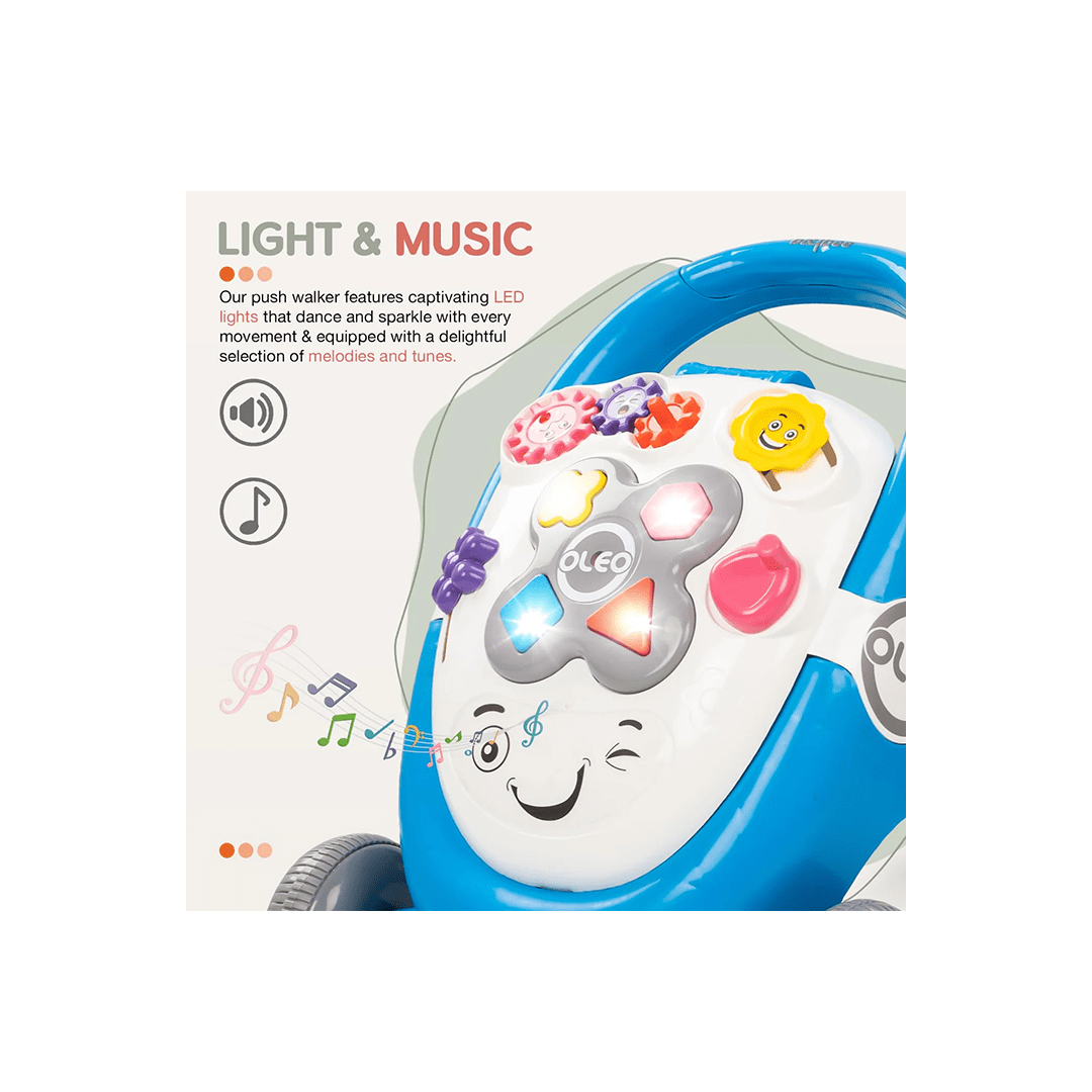 Baybee Toys Baybee Oleo Baby Walker for Kids, Baby Activity Walker With Music, LED Light, Rotating Gears & Easy Grip Push Handle (1-2 Years)