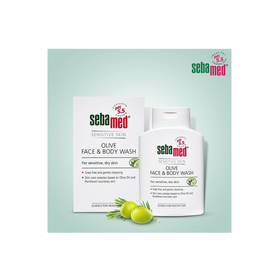 Sebamed Personal Care Sebamed Olive Face & Body Wash, Extra Mild For Sensitive, Dry Skin, Ph5.5 200ml