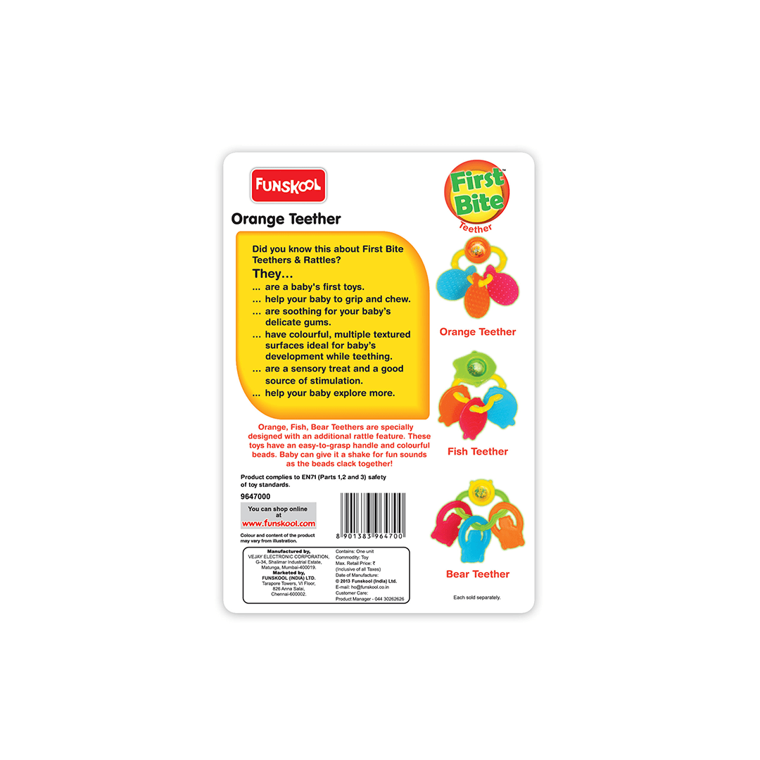 Funskool Toys Funskool Giggles Orange Teether (3 Months+)