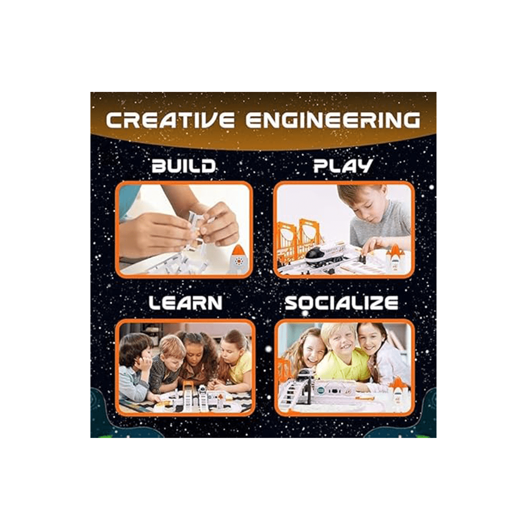 Baan Toys Toys Baan Toys Outer Space Race Track Ramp Toy for KIDS with SPACE CRAFT SHUTTLE CAR | INTERSTELLAR ADVENTURE OUTER SPACE TRACK TOY (3 Years+)