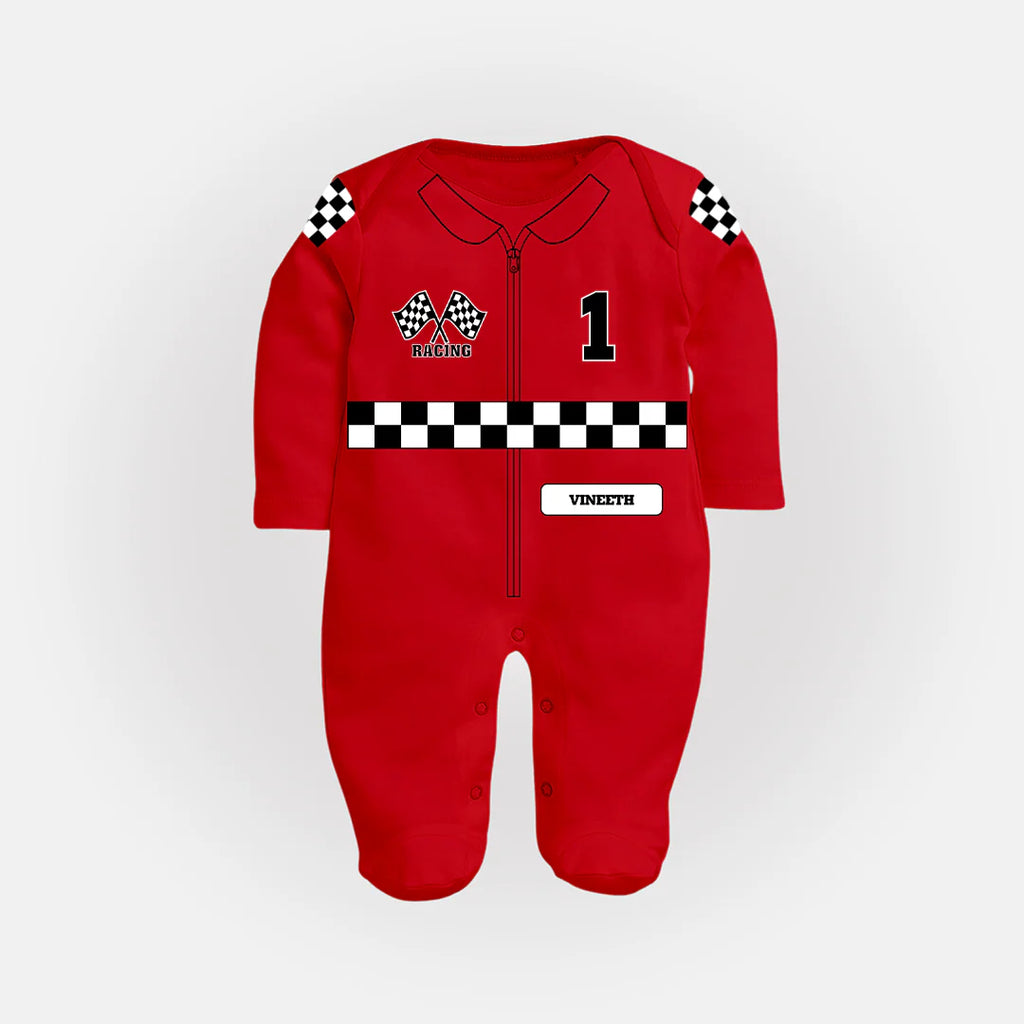Interval Magic Lamps Personalized Ferrari Racing Baby Sleepsuit – Scuderia Red Edition (Colour as per Availability)