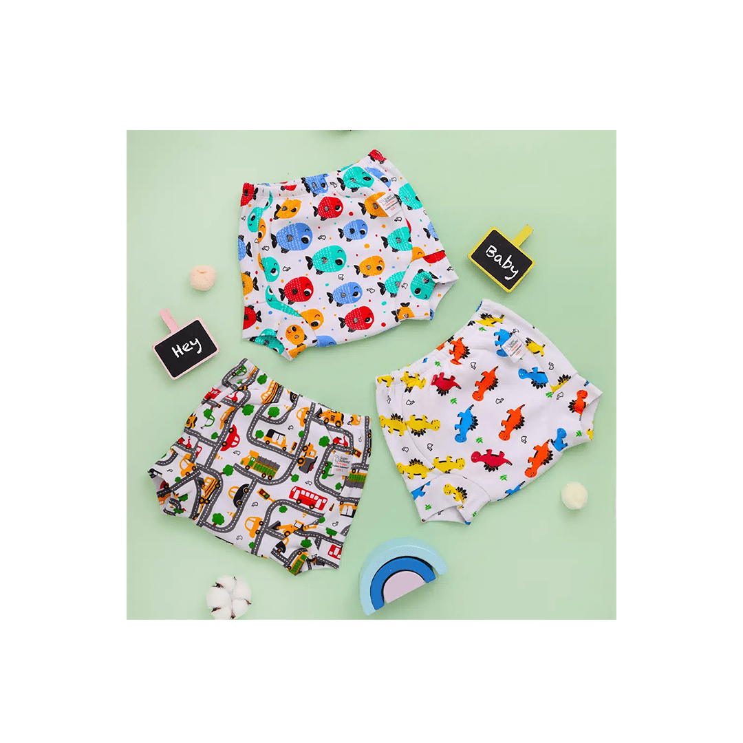 SuperBottoms Baby Care Striking Whites / SIZE 0 (9M-12M) SuperBottom Padded underwear Starters Pack of 4