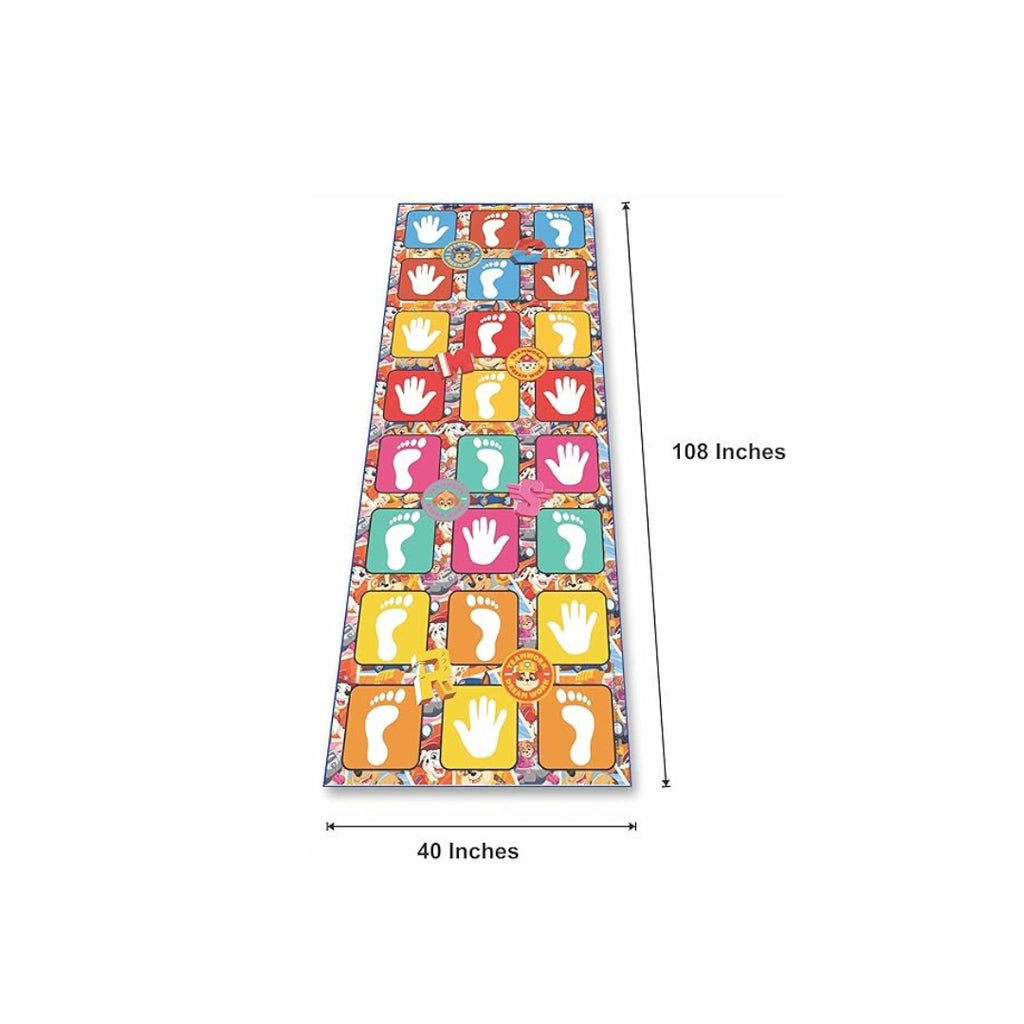 Paw Patrol hopscotch play mat for kids and family fun.
