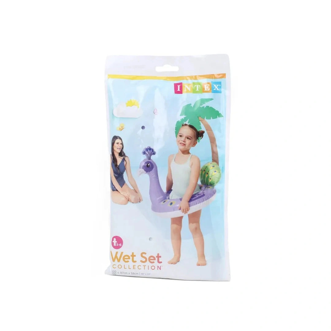 Intex Kids Floating Device with Peacock Design,Purple,Inflatable Swim Ring