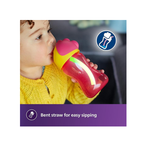 Toddler bendy straw cup with anti-leak valve