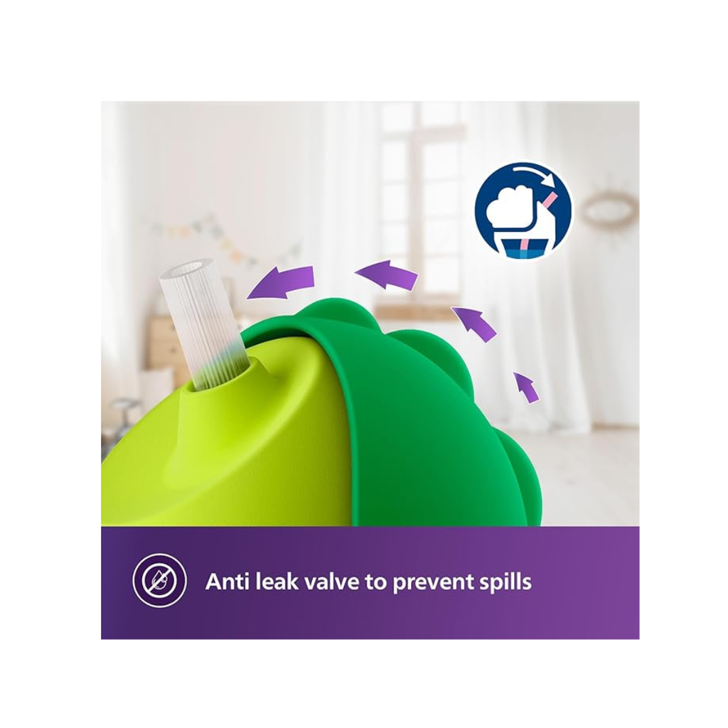 Toddler bendy straw cup with anti-leak valve