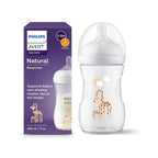 Giraffe print anti-colic baby feeding bottle