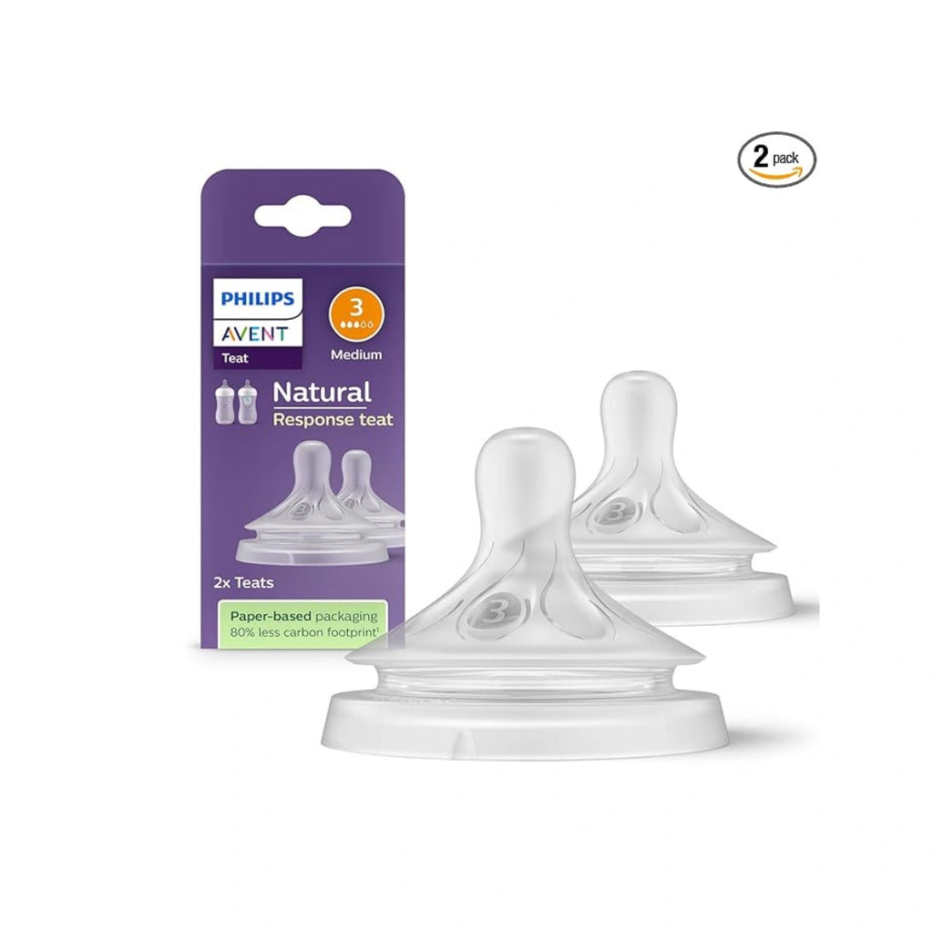 Medium flow silicone baby bottle teat