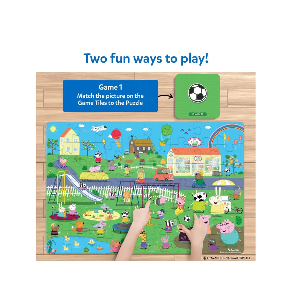 Piece & Play Peppa Pig Floor Puzzle & Game ,48 Jumbo Pieces ,30 Double-Sided Cards ,2-in-1 Puzzle & Activity Set,( 3+ years) 