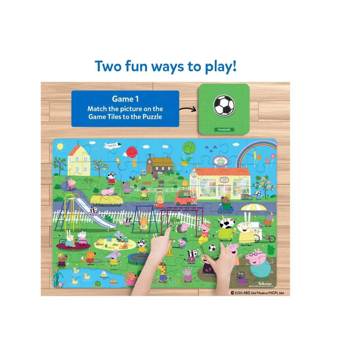 Piece & Play Peppa Pig Floor Puzzle & Game ,48 Jumbo Pieces ,30 Double-Sided Cards ,2-in-1 Puzzle & Activity Set,( 3+ years) 
