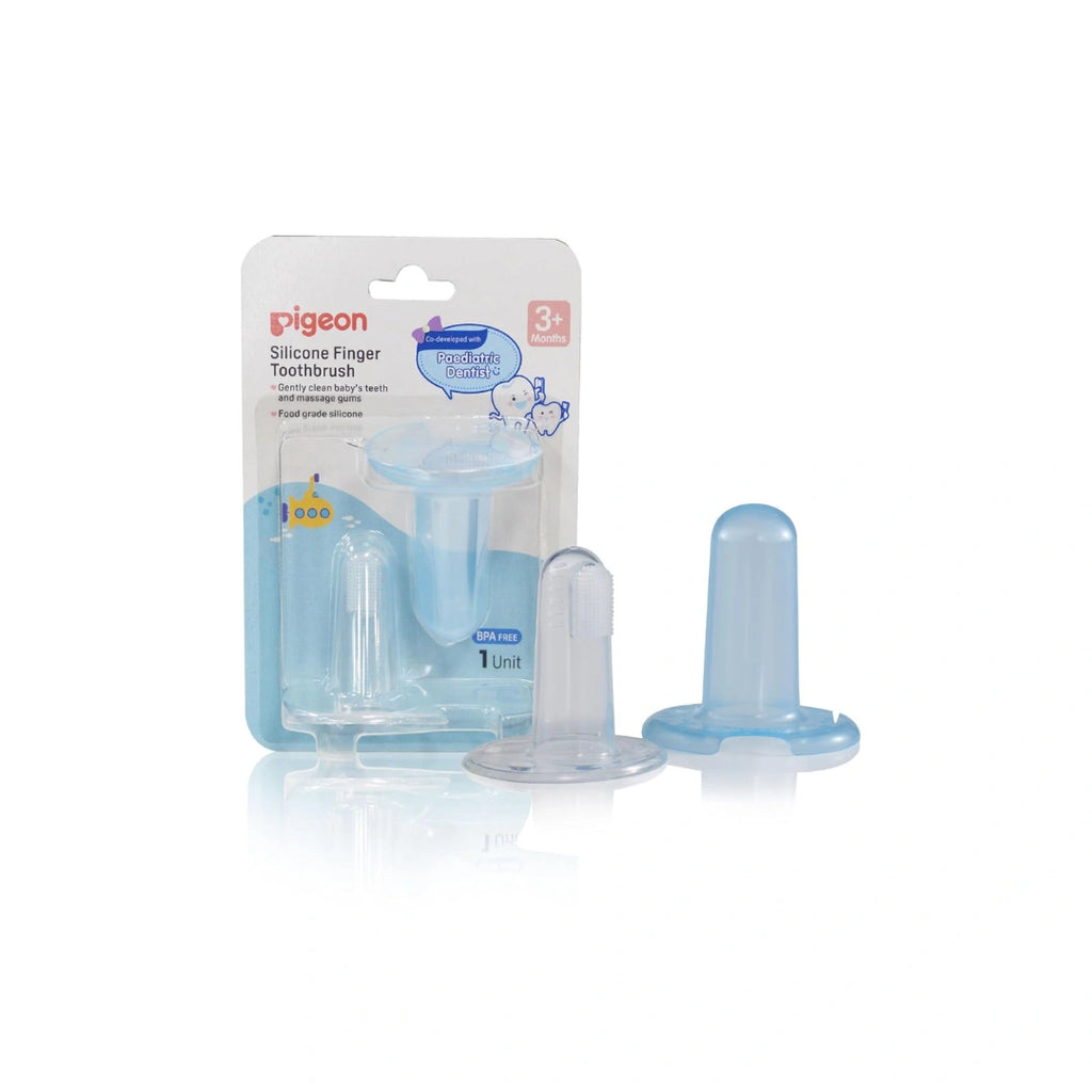 Silicone baby finger toothbrush for gums and tongue with case.