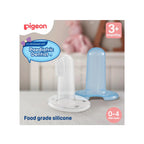 Silicone baby finger toothbrush for gums and tongue with case.