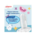 Silicone baby finger toothbrush for gums and tongue with case.