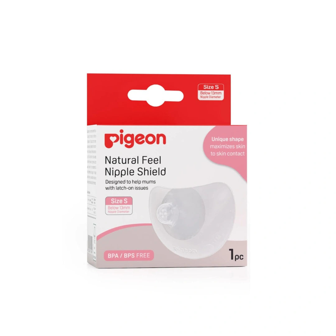Pigeon Nipple Shield Size 1 for breastfeeding support.