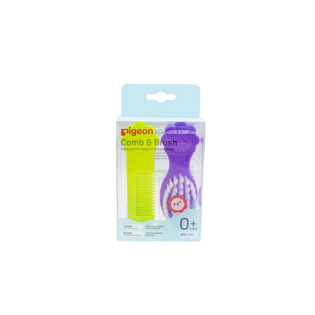 Pigeon baby comb and brush set for newborns.