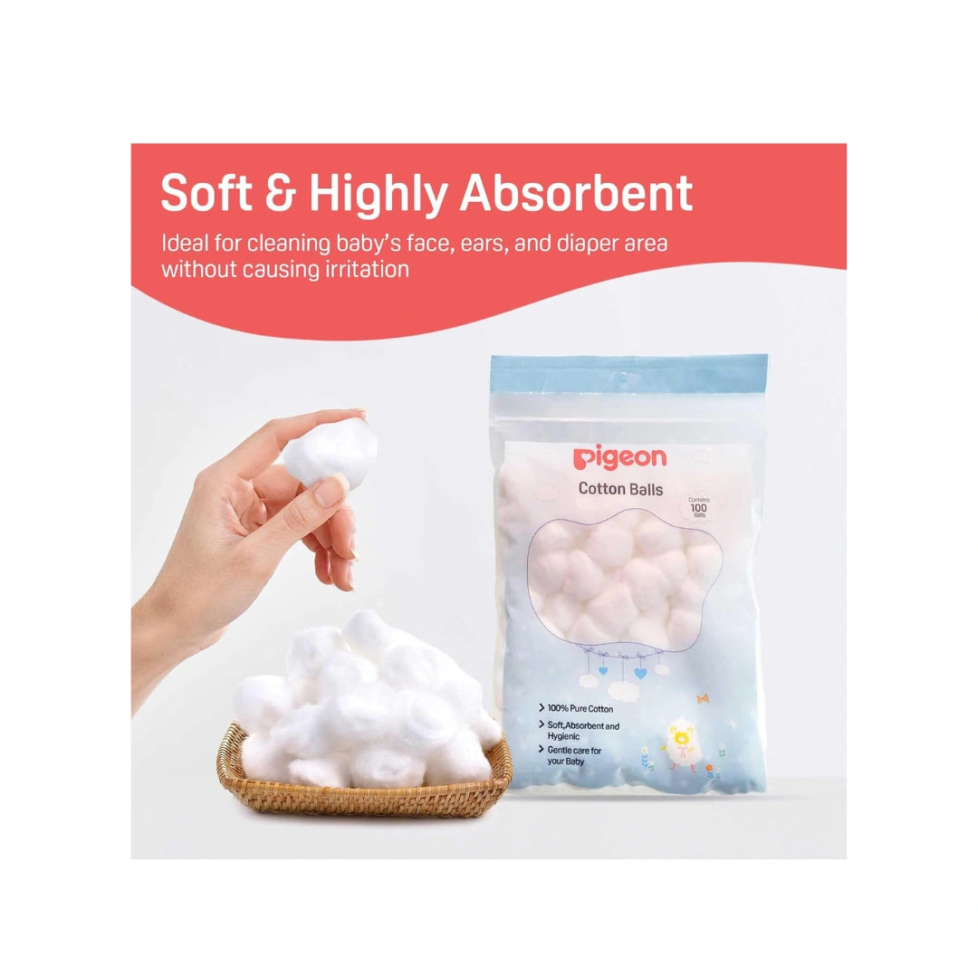 Pigeon soft cotton balls for baby skin care