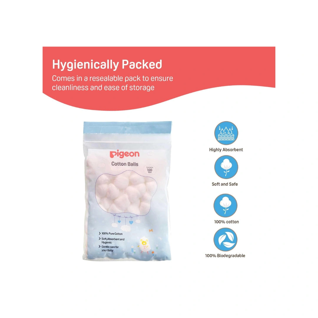 Pigeon soft cotton balls for baby skin care