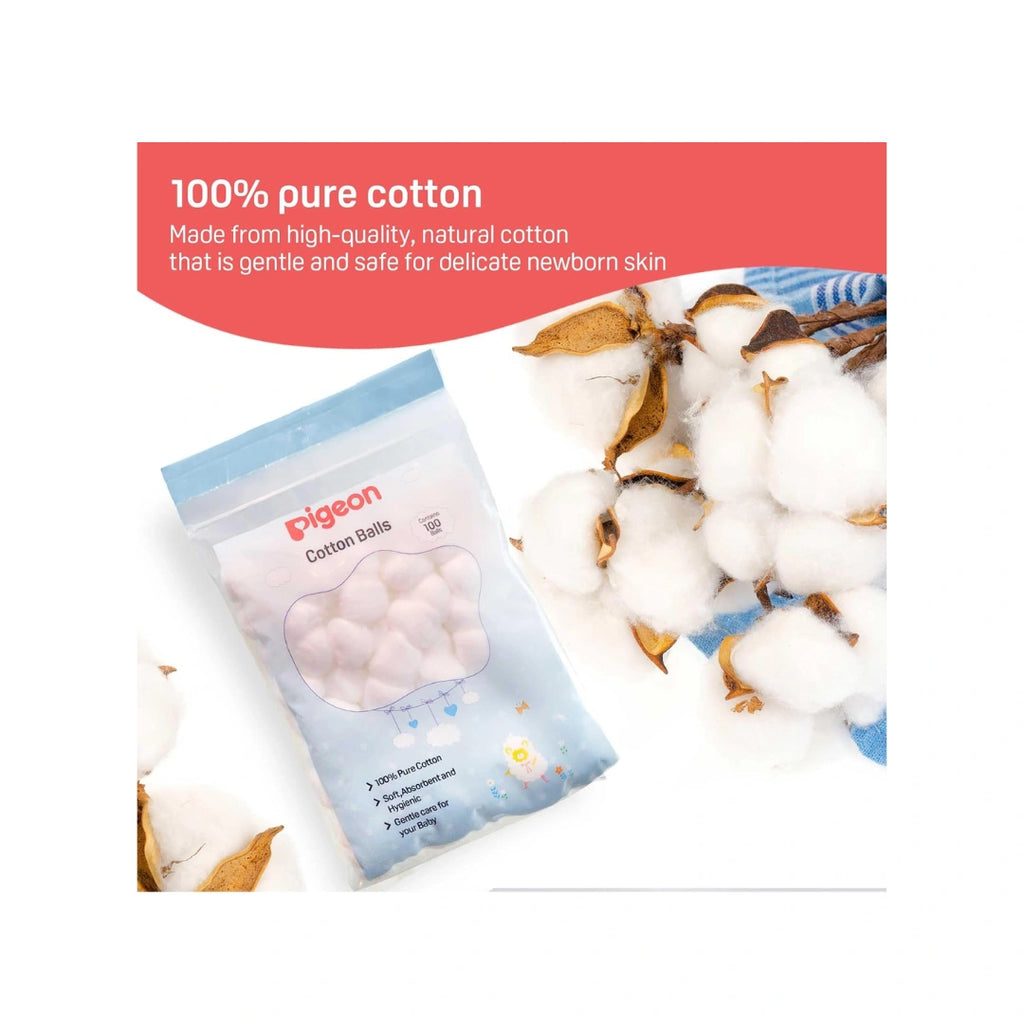Pigeon soft cotton balls for baby skin care