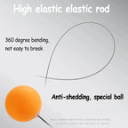 Flexible elastic training rod with orange ball and curved rebound motion