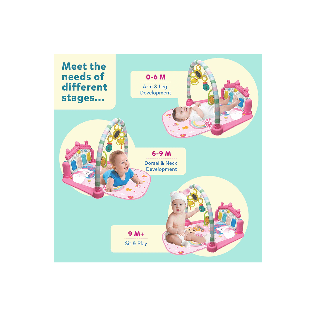 Little Berry Toys Little Berry Baby Piano Play Gym Mat for (0-2 Years) - Pink