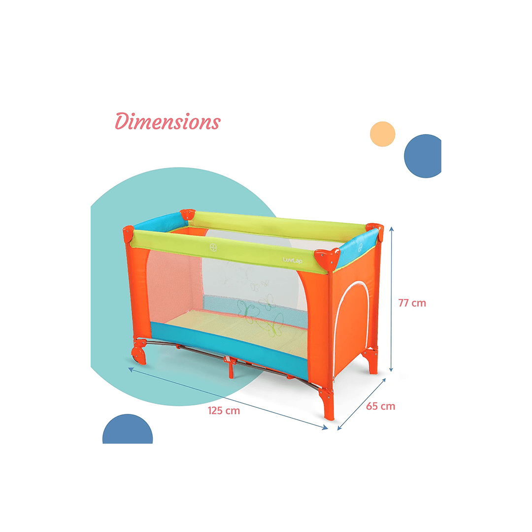 LuvLap Room Decors LuvLap Sunshine Baby Playpen Folding Baby Bed Cum Cot, Convertible Crib For Kids (0 Months+)