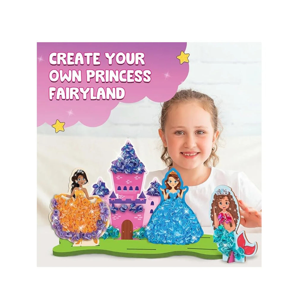 Poke Art Princess Wonderland for Kids.Art & Craft Kit,Create 5 Princesses, 2 Castles & Unicorn, Fun Activity Kit (4-10 Years)