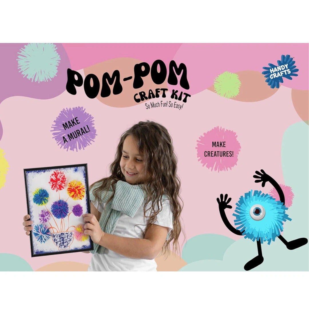 Creative DIY Soft Art Activity Set with Colorful Pom Poms