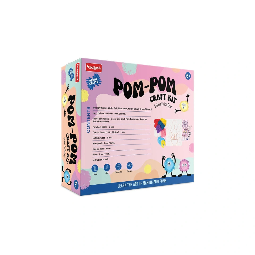 Creative DIY Soft Art Activity Set with Colorful Pom Poms