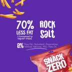 Snack Zero Tangy Tomato vacuum-cooked potato sticks bag, red packaging with fries