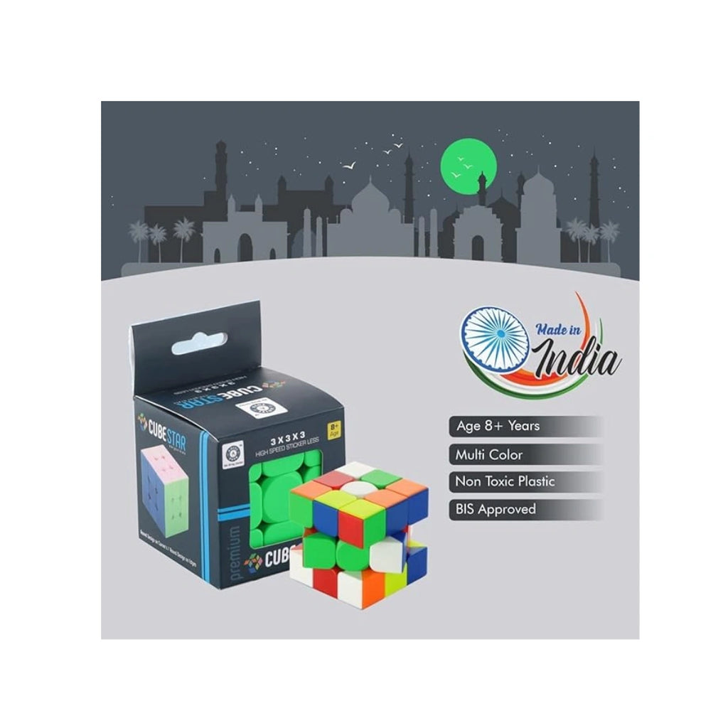 Premium 3x3x3 multicolor speed puzzle cube with smooth rotation.

