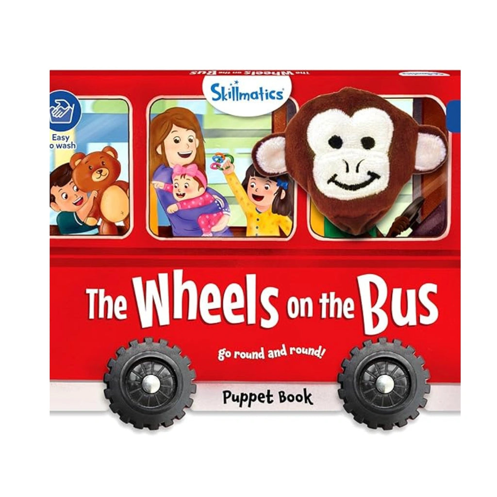 Puppet Book The Wheels on the Bus,12 Pages,Baby-Friendly Fabric/Material,To Improve Language Skills,Creativity,Sensory Play,Emotional Bonding