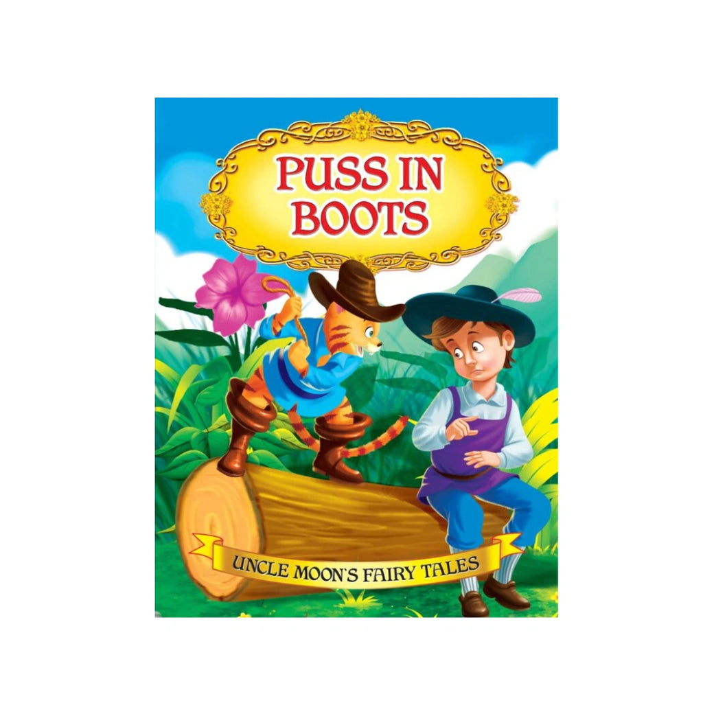 Colourful Puss in Boots fairy tale book for children.
