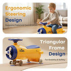 R for Rabbit Iya Iya Aero Ace 2-in-1 Swing Car Ride On for Kids with Toy Storage, Smooth Wheels & ABEC 7 Bearing