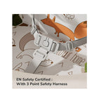 Baby booster chair with safety harness