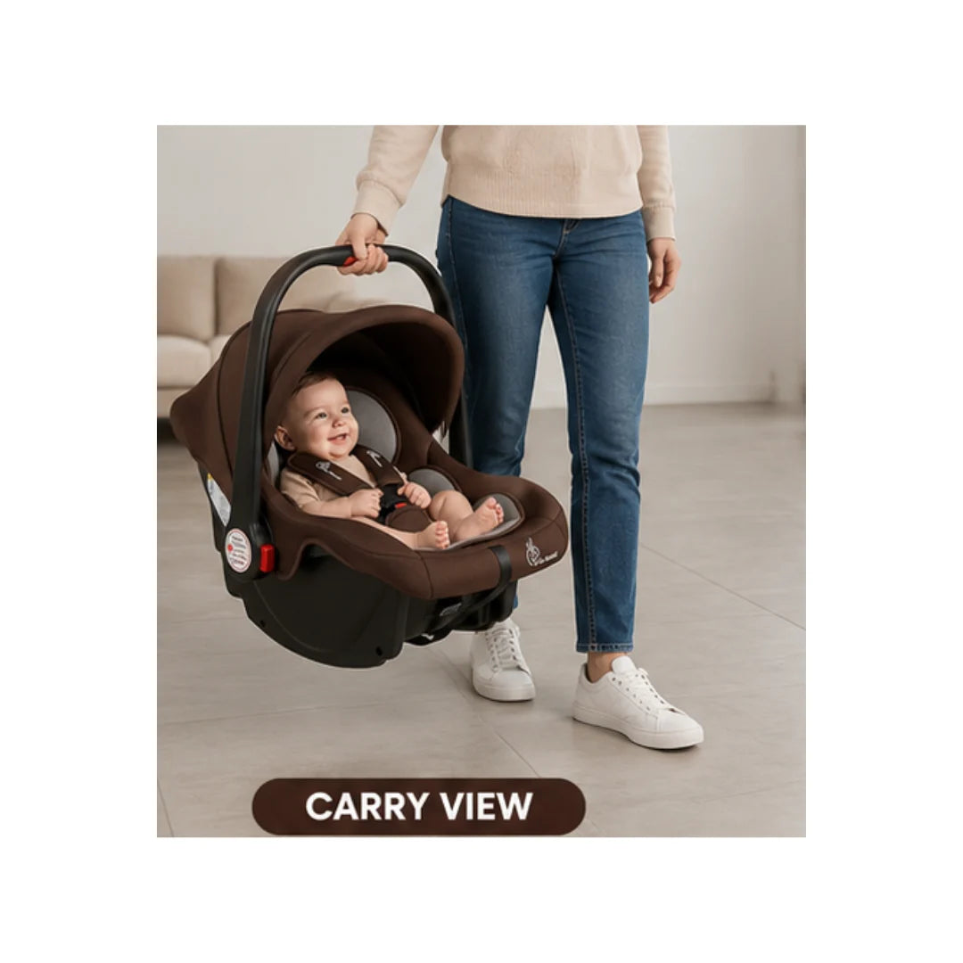 Infant car seat with canopy handle