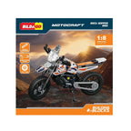 Pull-back motorcycle building block toy set