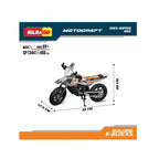 Pull-back motorcycle building block toy set