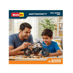 Pull-back motorcycle building block toy set