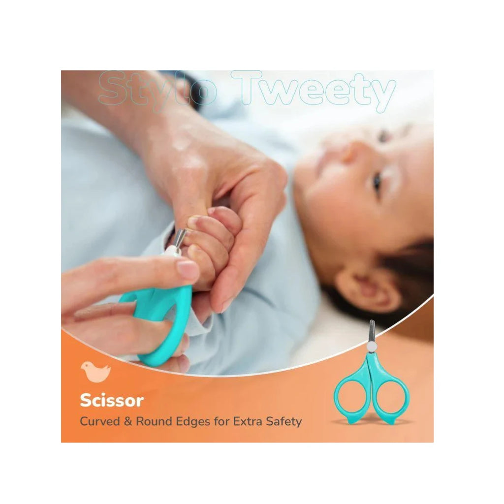 Baby grooming kit with safety tools