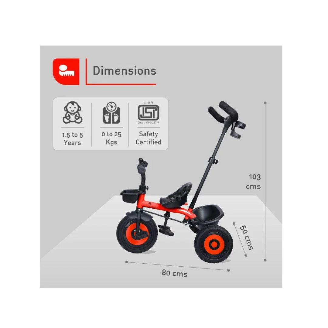 Kids tricycle with parent push handle