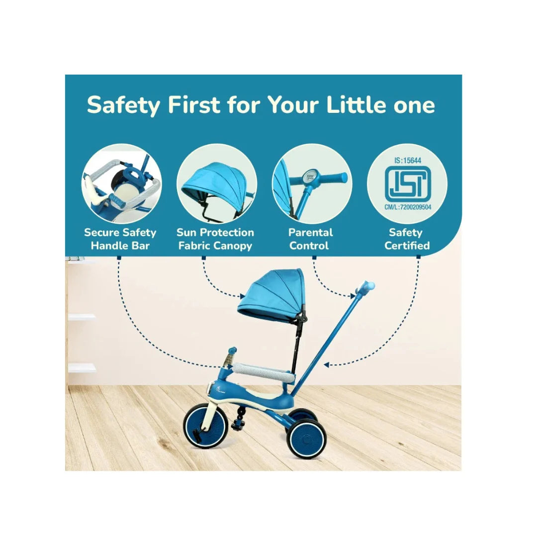 Kids tricycle with canopy and lights