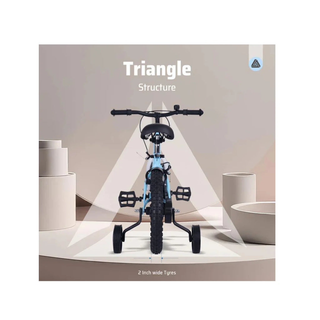Kids bicycle with training wheels and seat
