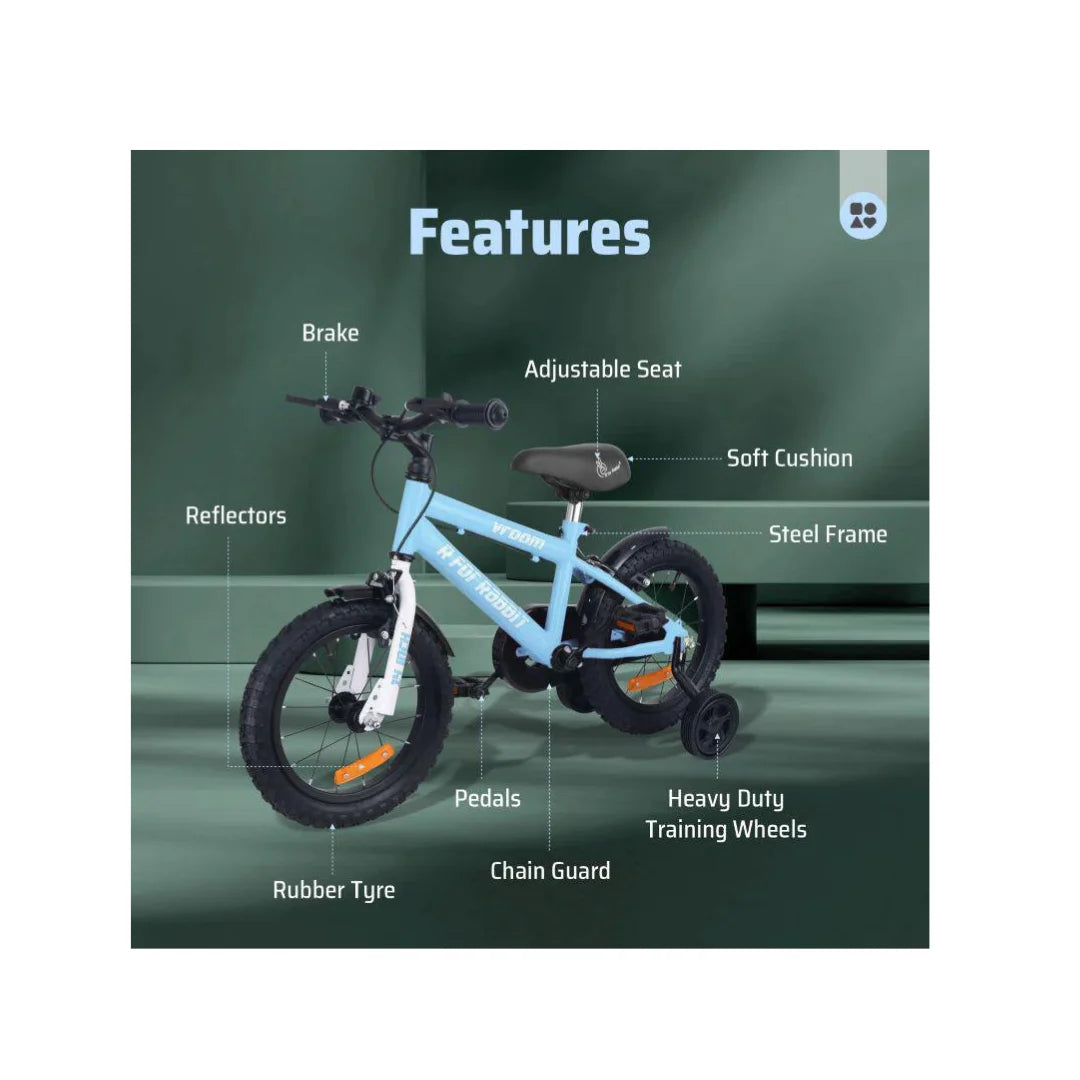 Kids bicycle with training wheels and seat