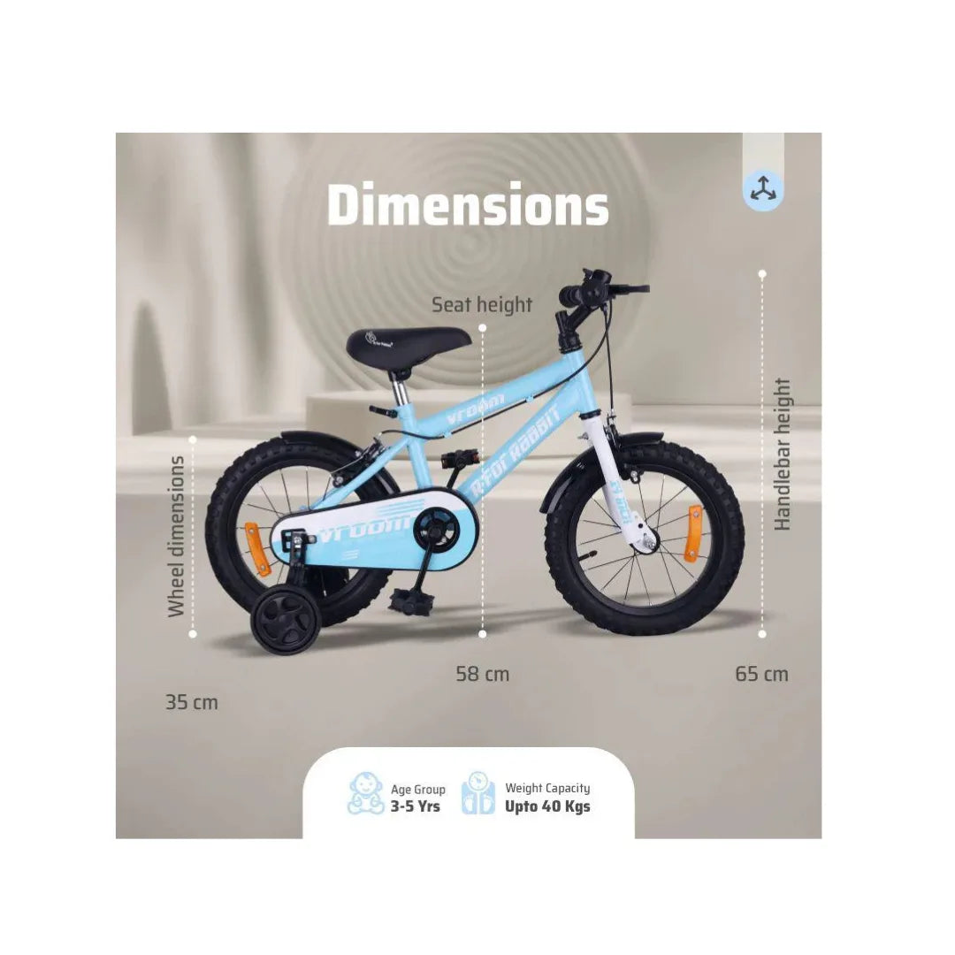 Kids bicycle with training wheels and seat