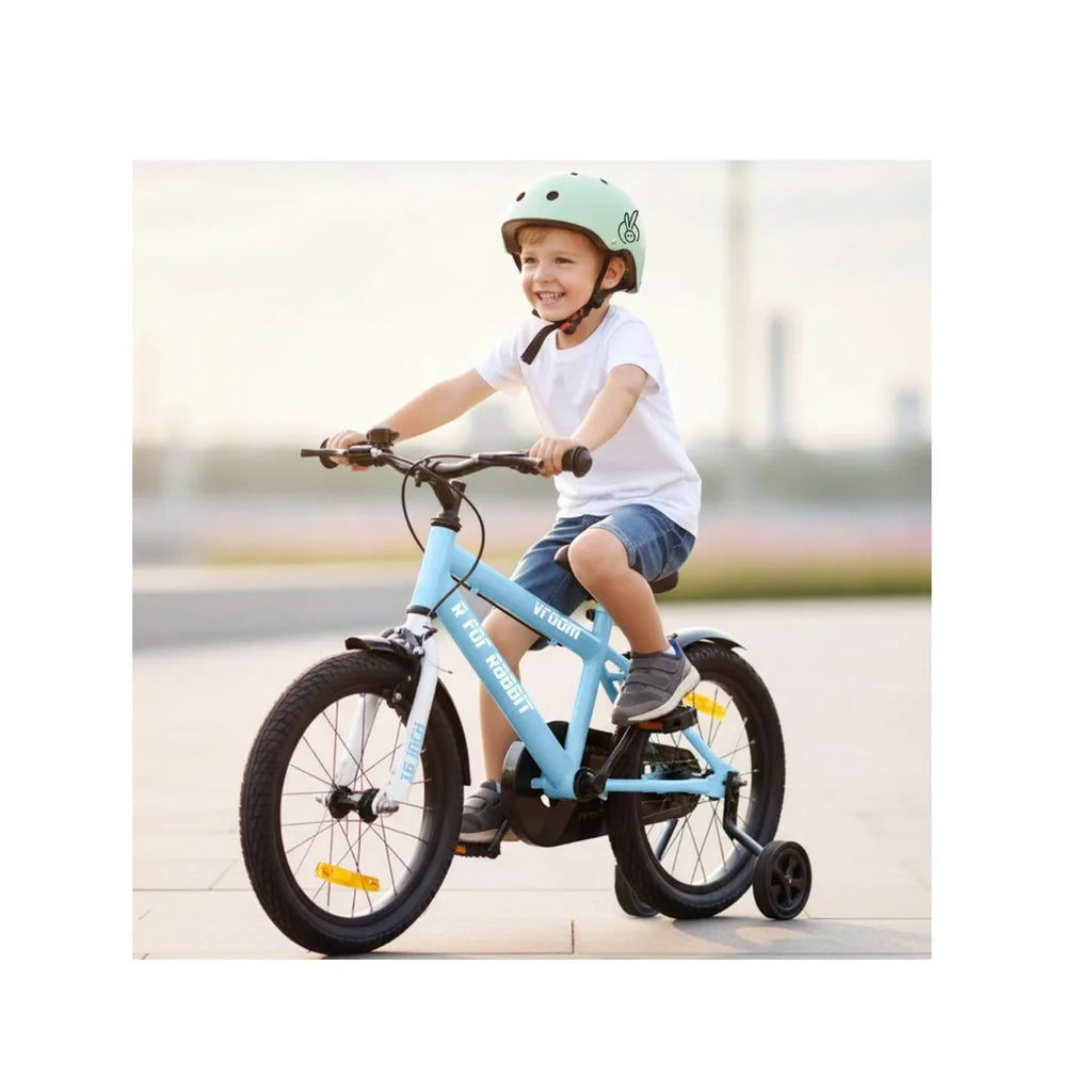 Kids bicycle with training wheels attached