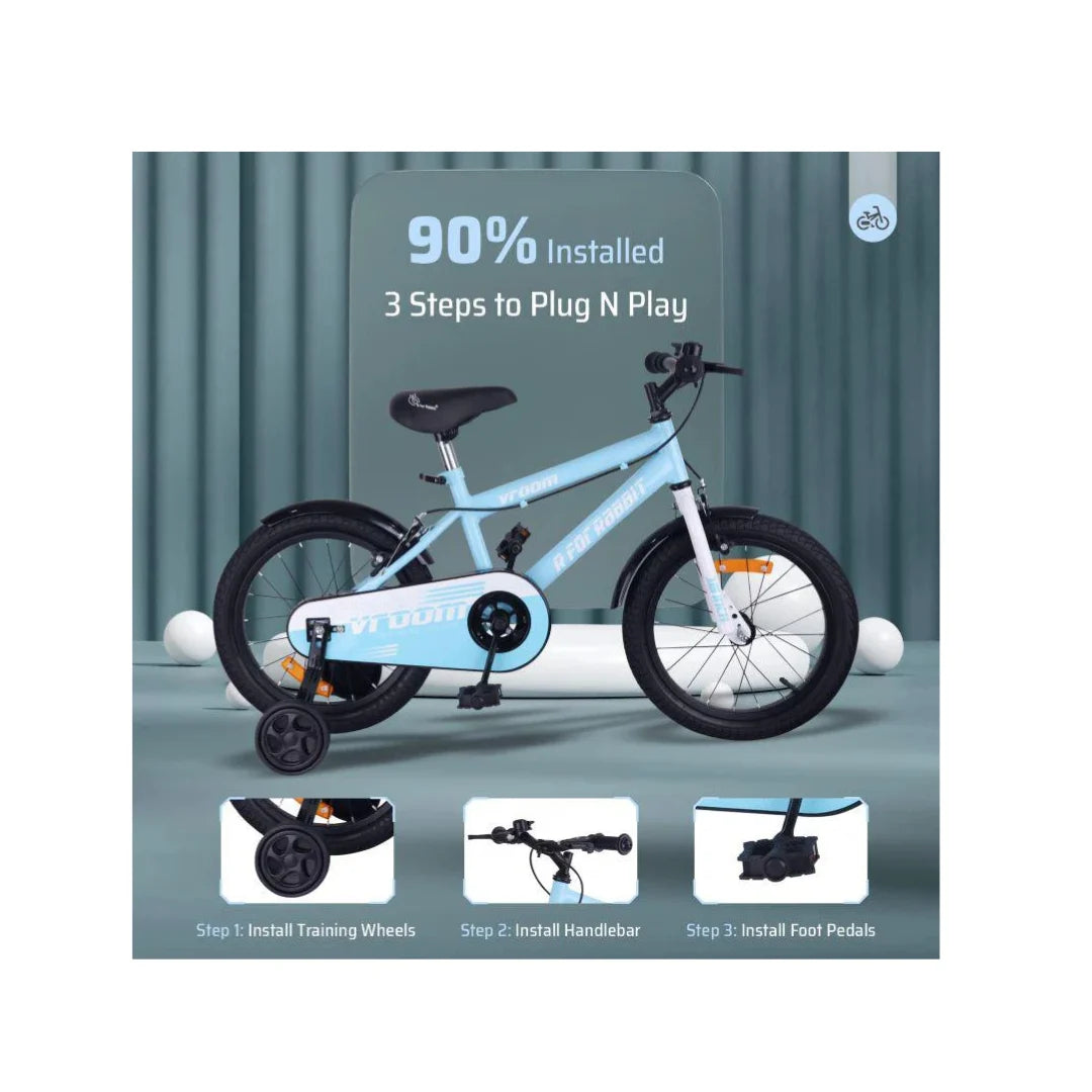 Kids bicycle with training wheels attached