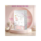 Kids Clothing Wardrobe with Drawers & Multi-Storage Organizer