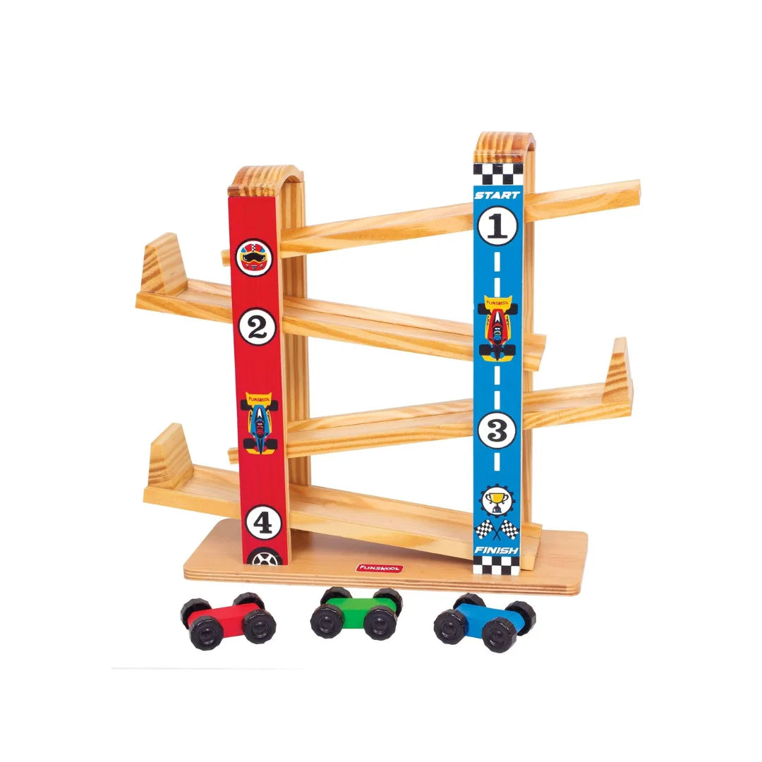 Ramp Racer,Wooden Racing Toy with 3 Mini Cars,Encourages Learning & Development,Motor Skills,Fun Activity for Kids (1 Years+)