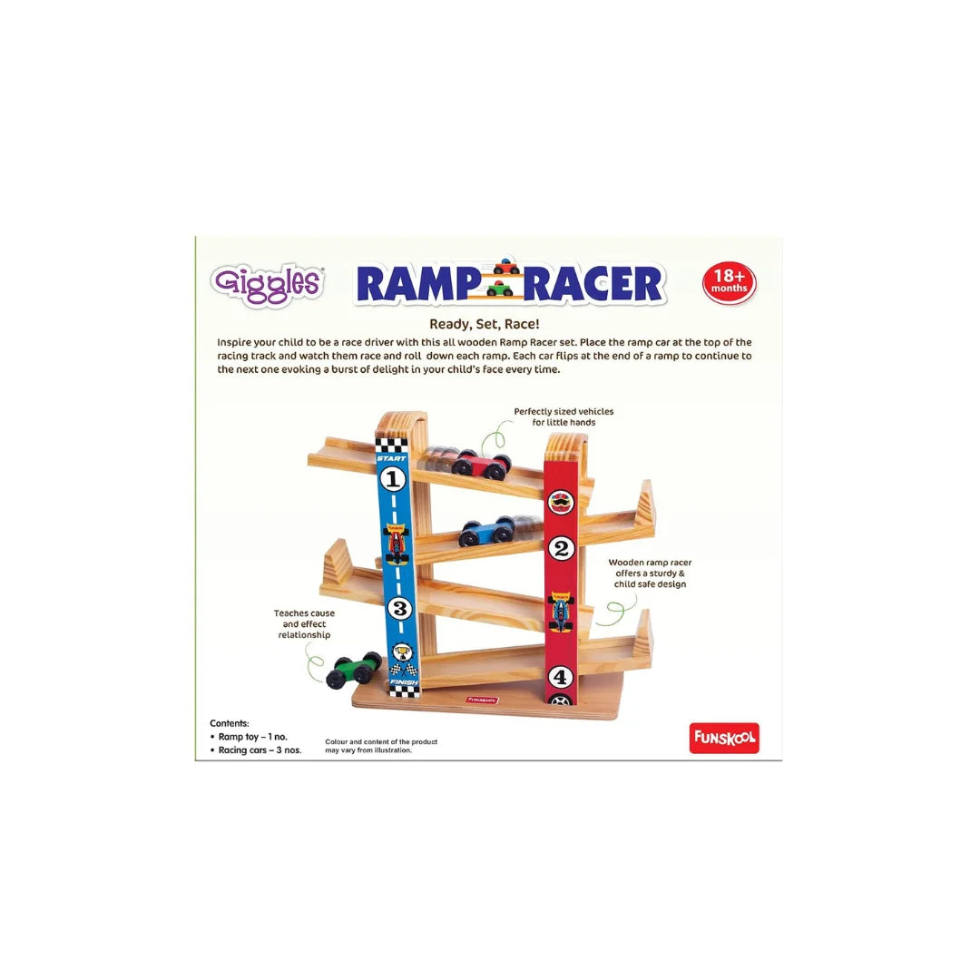 Ramp Racer,Wooden Racing Toy with 3 Mini Cars,Encourages Learning & Development,Motor Skills,Fun Activity for Kids (1 Years+)