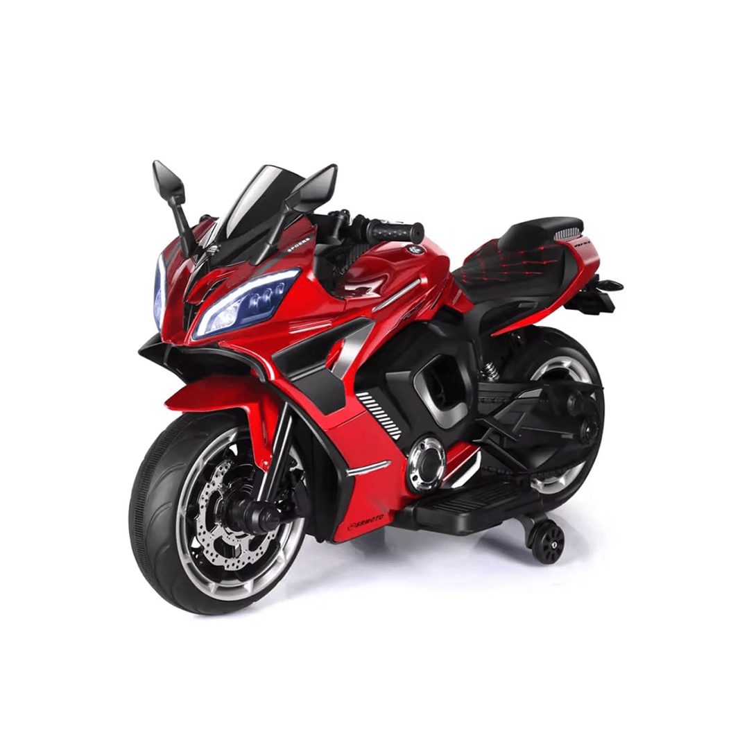 Baan Toys Ride-ons Baan Toys Rechargeable Battery Operated Ride on Bike for Kids, Electric Toy Bike with Leather Seat, Wheels Lights, Music and Key Start for Kids (2-10 Years)